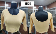 Womens Cotton Spandex Stretchable Readymade Saree Blouse Free Size - (30