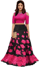 New Fashion Silk Pink Bollywood types Solid Lehenga Choli