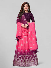 Pink Embellished Silk Fancy Lehenga Choli with Blouse Piece