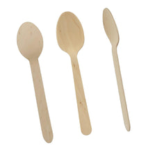 Pack of 100 Birch Wooden Disposable Cutlery Kit Spoons for Party Wedding