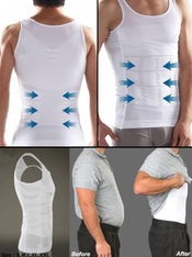 Men's Slimming Body Slim N Lift Shaper Belly Buster Compression Underwear Vest -  Men's Solid Compression