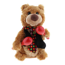 26cm Plush Teddy Bear with Two Maracas, Singing & Swinging Stuffed Animal Doll for Kids Toddlers and Baby