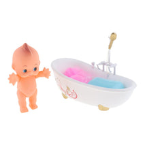 Kid Electronic Doll Bath Set with Real Working Bathtub Pretend Play Bath Toy