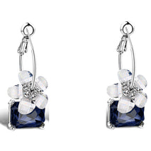 Crystal Colorful White Flower Earrings