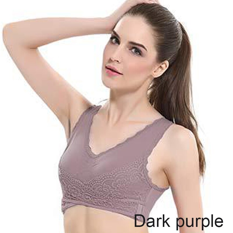 Front Cross Side Buckle Lace Side Non-Wire Sports Fitness Bra