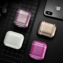 Leather Earphone Case For Apple Airpods Airpod Accessories Dust-proof Protective Cover Bluetooth Headphone Case Waterproof Case