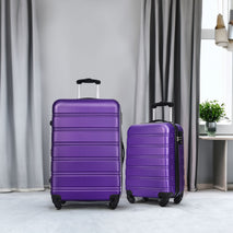 Luggage Sets of 2 Piece Carry on Suitcase Airline Approved,Hard Case Expandable Spinner Wheels   Purple + ABS