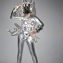 Cyberpunk Performance Suit Luminous Led Silver