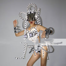 Cyberpunk Performance Suit Luminous Led Silver