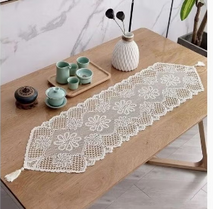 Hollow Lace Table Runner White