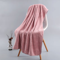 Bamboo Charcoal Solid Color Household Daily Bath Towel Adult Coral Fleece Fiber