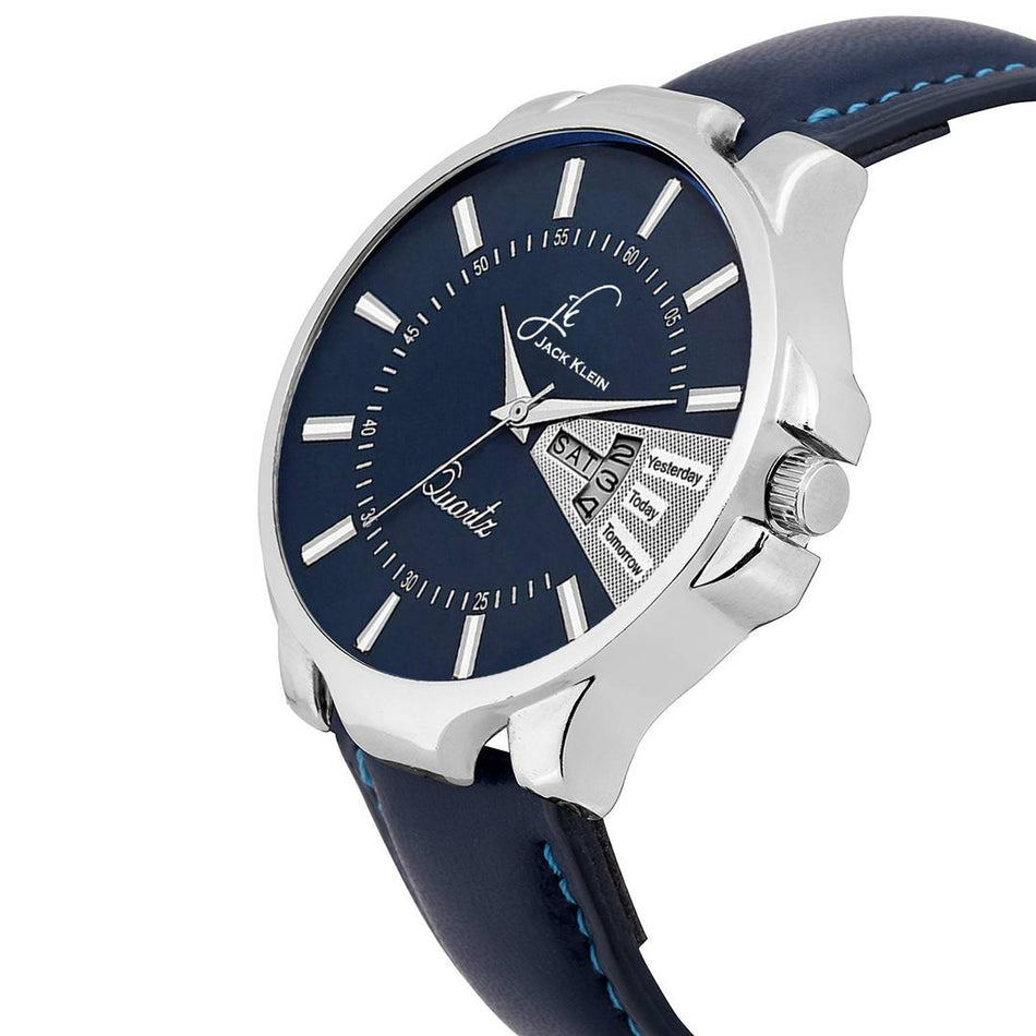 Stylish Blue Dial & Blue Strap With Day and Date Working Multi Function Watch