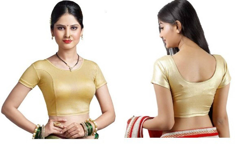 Cotton Spandex Women's Simmer Readymade Stretchable blouse for saree
