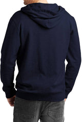 Men's Navy Blue Fleece Solid  Long Sleeves Regular  Hooded Sweatshirt