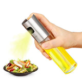 Oil Sprayer, Food Grade Stainless Steel Glass Oil Spray Bottle Vinegar Bottle Oil Dispenser for Cooking, Salad, BBQ, Kitchen Baking, Roasting