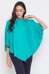 Clovia Solid Feeding Cape in Turquoise - Rayon