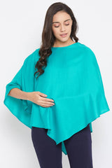 Clovia Solid Feeding Cape in Turquoise - Rayon