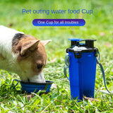Portable Folding Water Bottle Kettle Pet Going Dual Water Food Cup