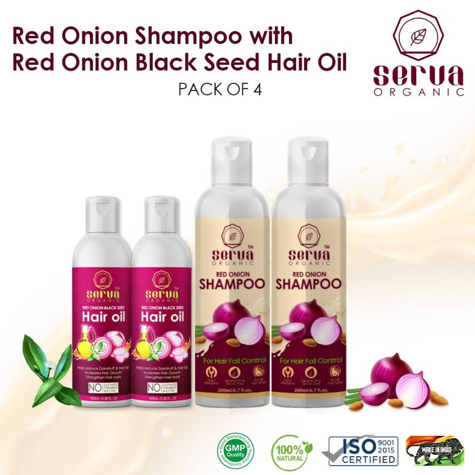 Serva Organic Onion oil 200 ml + Shampoo 400 ml Comboo