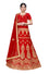 Women's Red Semi-Stitched Heavy Zari Embroidery And Fancy Diamond With Embroidered Blouse And Embroidered Dupatta Silk Blend Lehenga Choli