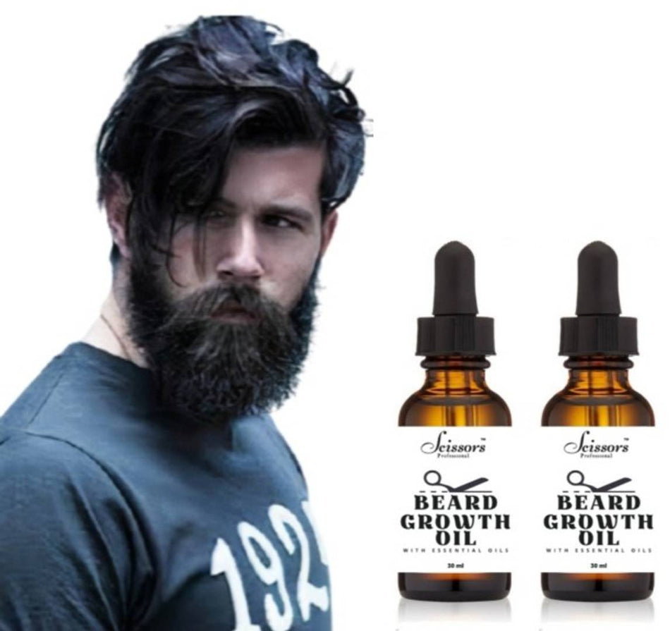 Scissors Professional Beard Growth Oil-For Healthy and Fast Beard Growth with Powerful Ingredient (Pack of 2)