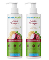 Mannaearth Onion Shampoo for Hair Growth and Hair Fall Control with Onion Oil and Plant Keratin (250ml x 2)