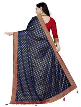 BOLLYWOOD STYLE MALAI SILK SAREES WITH FOIL PRINT WITH CONTRAST MATCHING BLOUSE