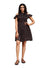 Stylish Chiffon Black Floral Print Choker Neck Off Shoulder Sleeve Dress For Women