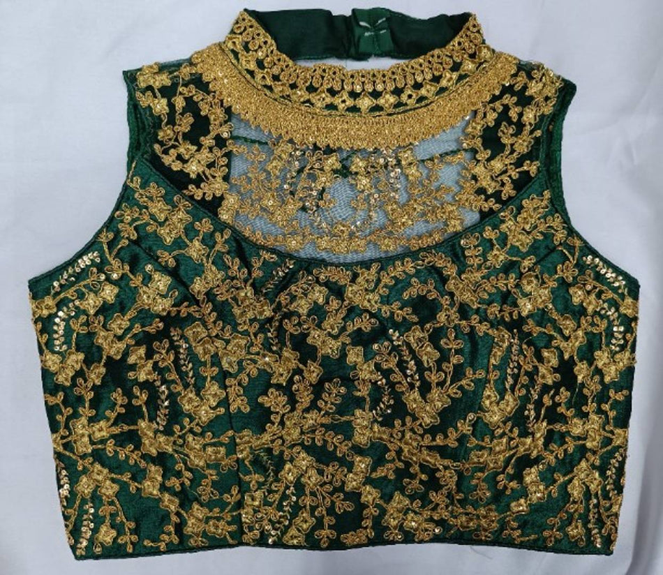 Phantom Silk Zari Embroidered Sleeveless Readymade Blouse