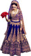 Womens Wedding New Embroidered Silk Lehenga Choli navy blue