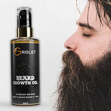Grolet Mens Beard Growth Oil Effective Mustache Nourishing for Healthy Fluffier and Shinier Patchy Strengthens Beard Daily Repair - 50 ml with Vitamin E