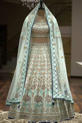 Beautiful Net Embroidered Semi-Stitched Bridal Lehenga Choli