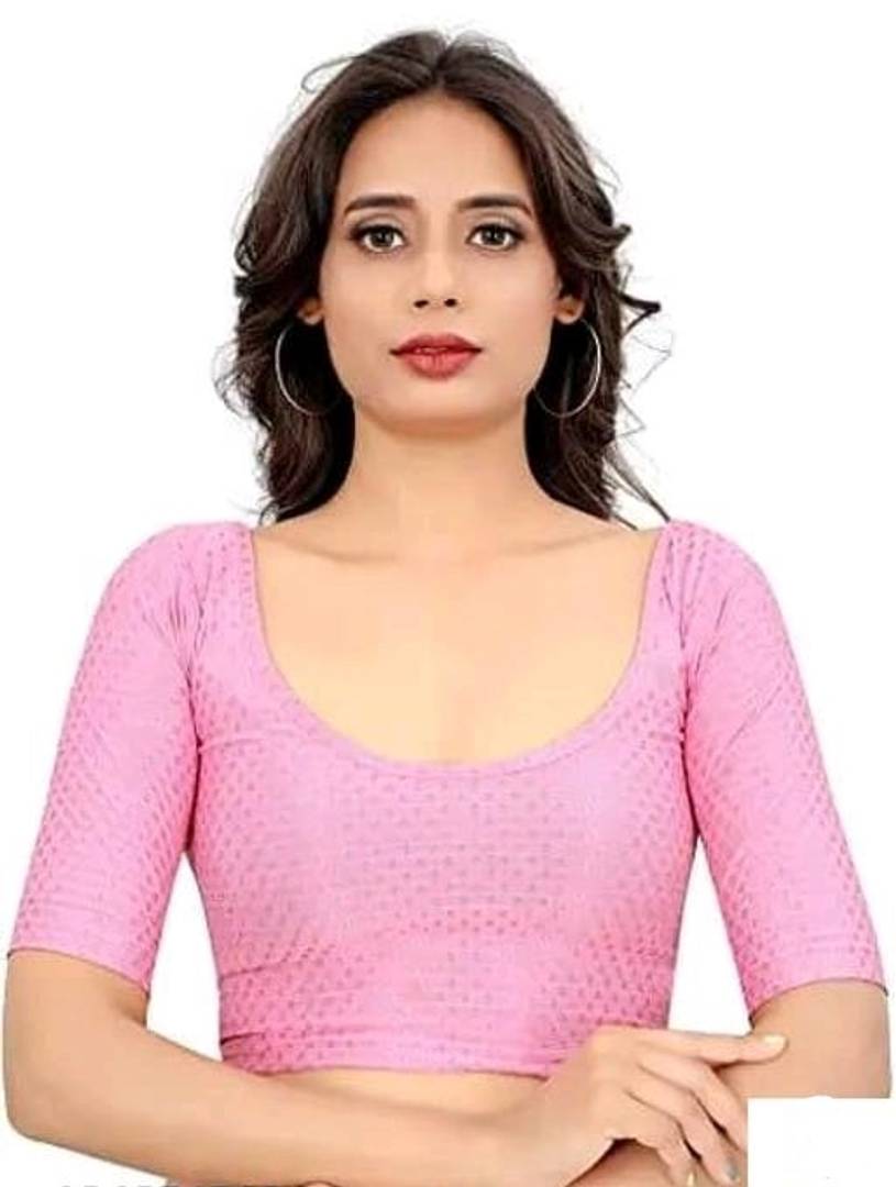 Stylish Fancy Readymade Cotton Stretchable Lycra Textured Long Sleeves Blouse For Women