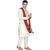 SKAVIJ Men's Art Silk Kurta Pajama and Stole Wedding Ethnic Wear