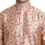 SKAVIJ Men's Art Silk Regular Kurta Pajama Indian Traditional Clothing