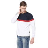 RIGO Navy Maroon White Cut & Sew Full Sleeve Sweatshirt for Men
