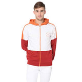 RIGO White Orange Maroon Hooded Full Sleeve Sweatshirts Jacket for Men