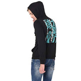 RIGO Black Back Printed Hooded Full Sleeve Sweatshirt for Men