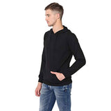 RIGO Black Back Printed Hooded Full Sleeve Sweatshirt for Men