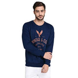 Rigo Men's Fleece Printed Full Sleeve Sweatshirt (Blue, Medium)