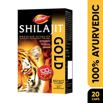 Dabur Shilajit Gold : 100 % Ayurvedic Capsules for Strength , Stamina and Power -20 capsules