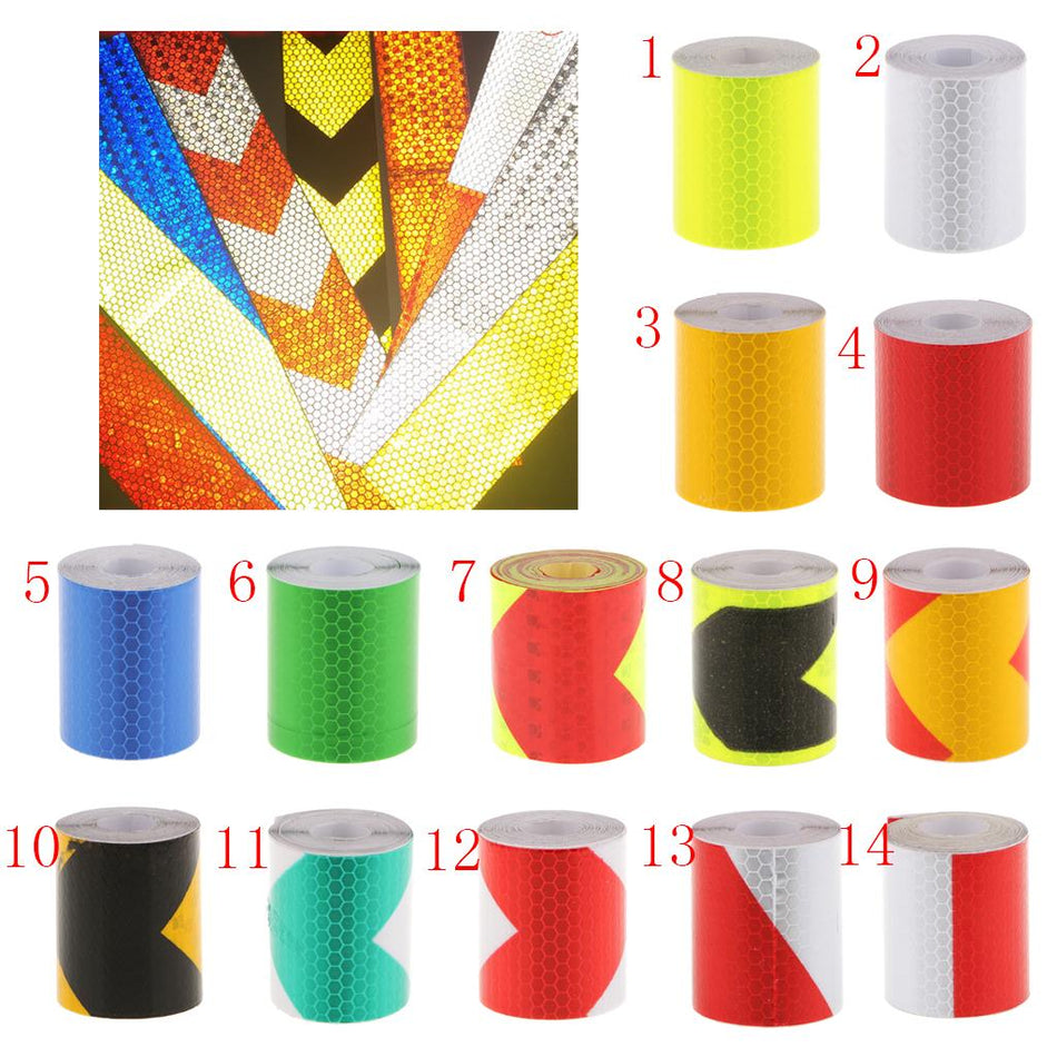 Reflective Warning Conspicuity Tape Arrow Pattern Sticker -Red with Yellow