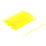 100pcs 1.9x100mm Nylon Wrap Cable Loop Ties Fasten Wire Self-Locking -Yellow