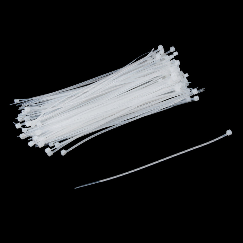 100pcs 1.9x150mm Nylon Wrap Cable Loop Ties Fasten Wire Self-Locking -White
