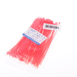 100pcs 1.9x150mm Nylon Wrap Cable Loop Ties Fasten Wire Self-Locking-Red