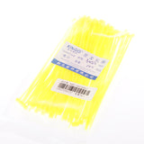 100pcs 1.9x150mm Nylon Wrap Cable Loop Ties Fasten Wire Self-Locking-Yellow