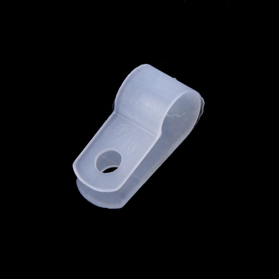 Nylon PA66 R Type Pipe Clip Split Clamp for Cable Tubing 8.4mm White 1000PCS