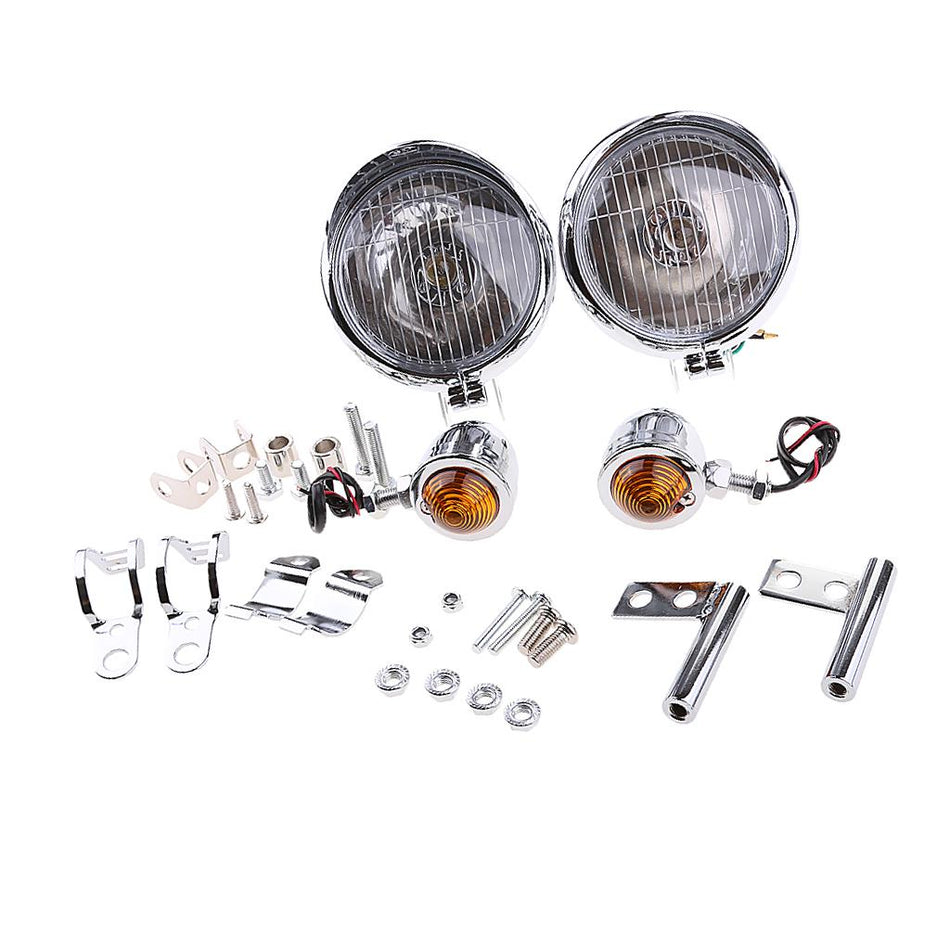Auxiliary Passing Lamp Driving Spot Fog Lights for Harley Silver