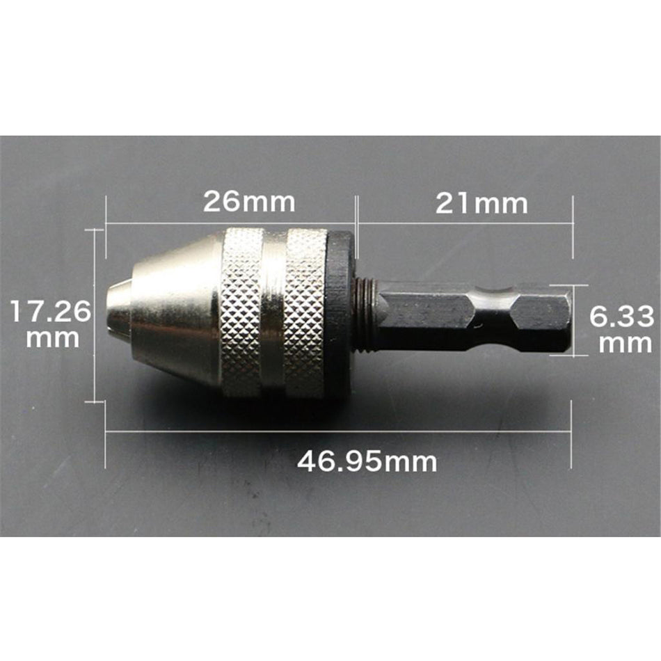 0.5mm-3mm Keyless Three-Jaw Drill Chuck Electric Tool Accessories silver