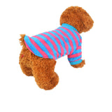 Trendy Retail Soft Smooth Comfortable Warm Blue Rose Red Stripe T Shirt Dog Cloth Apparel Pet Supplies L
